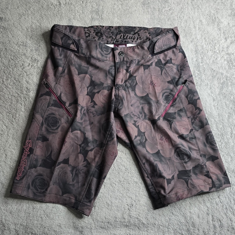 Troy Lee Designs Lilium Biker Shorts Womens Large Floral 4 Way Stretch Race Fit